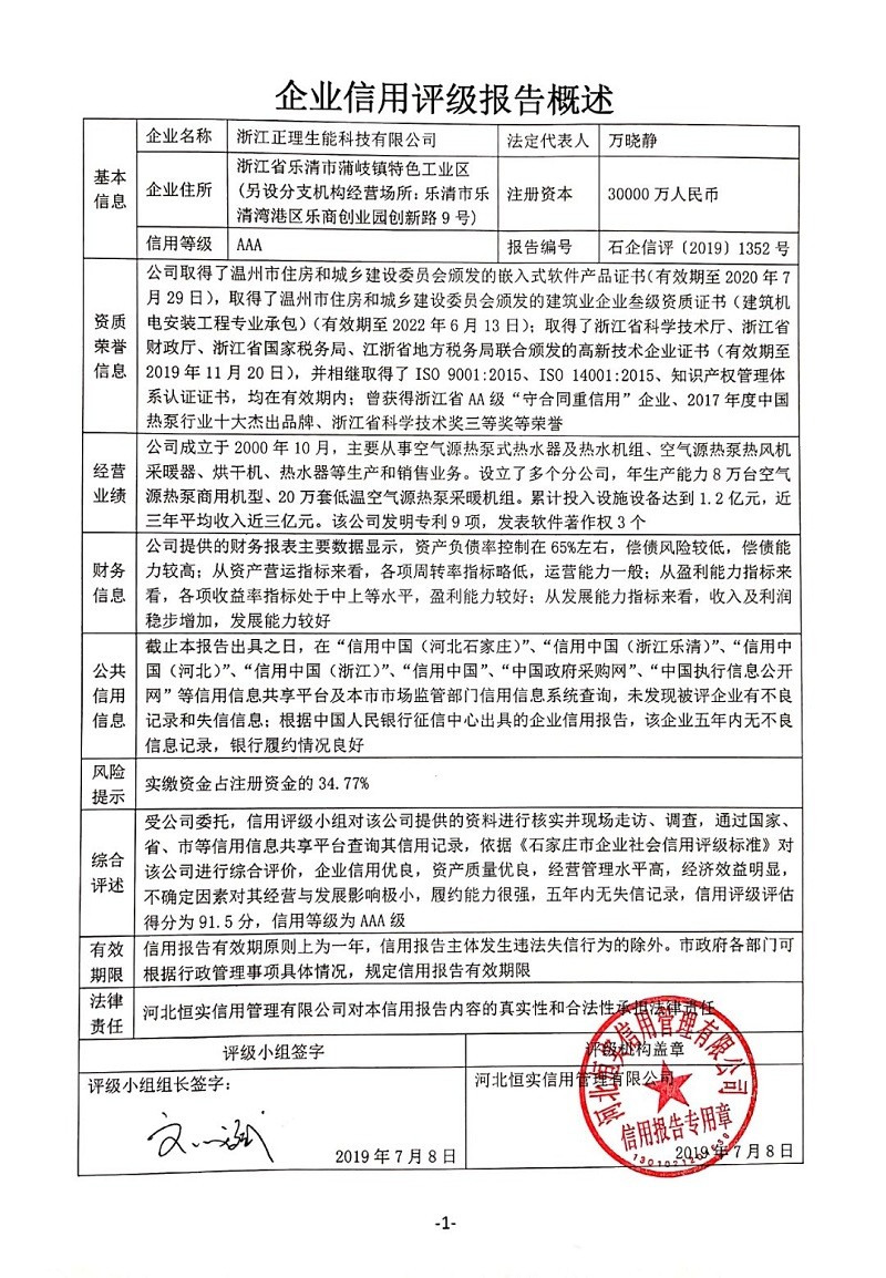 浙江正理生能科技有限公司