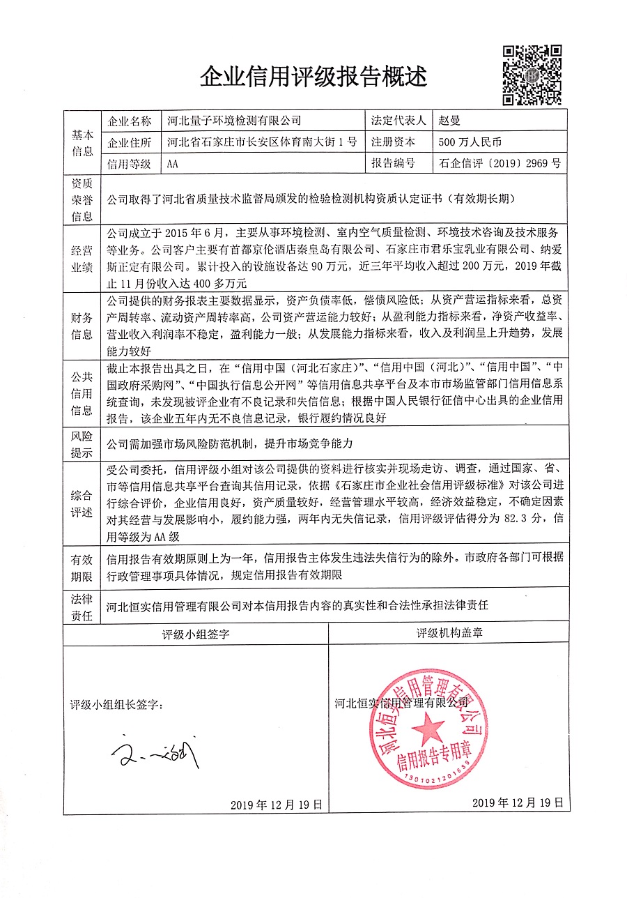 河北量子环境检测有限公司